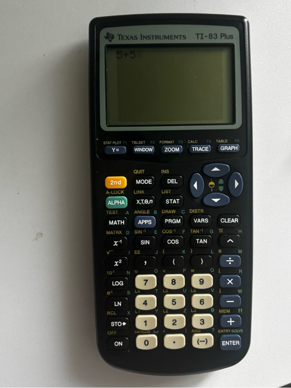 Texas Instruments TI-83 Plus Graphing Calculator - Black with Cream Keys